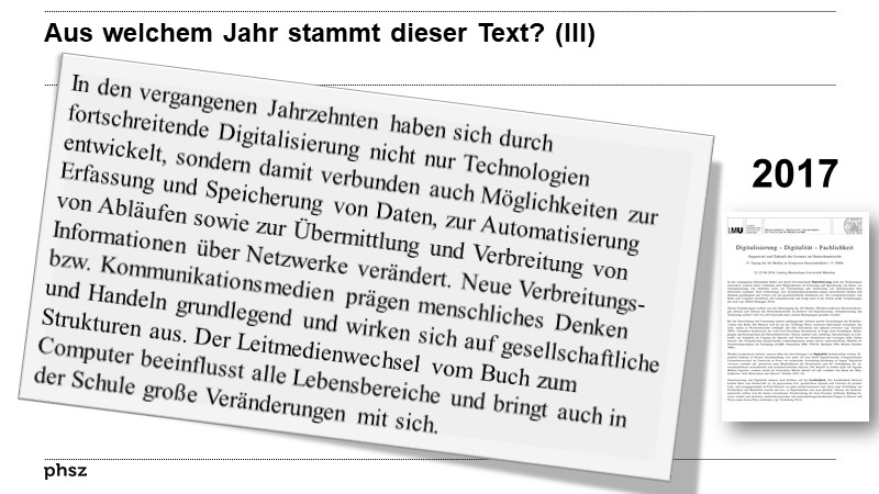 Aus welchem Jahr stammt dieser Text (II)