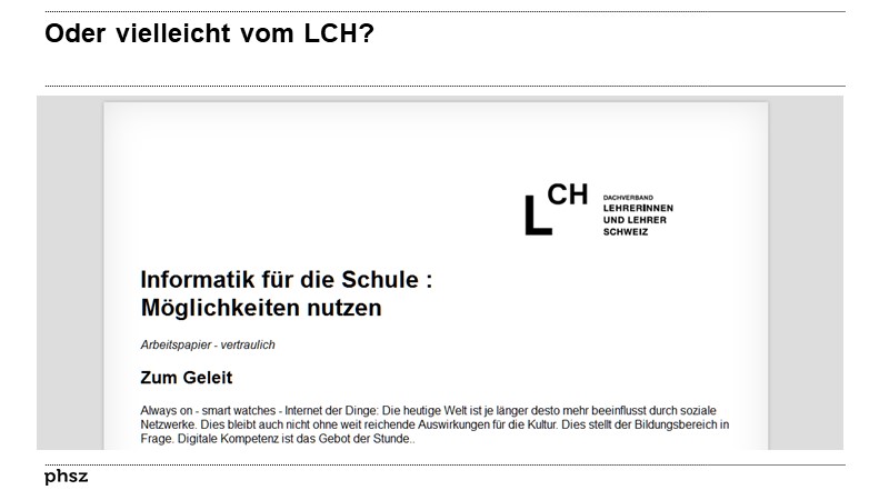 Oder vielleicht vom LCH?