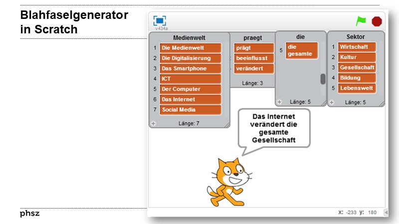 Blahfaselgenerator in Scratch