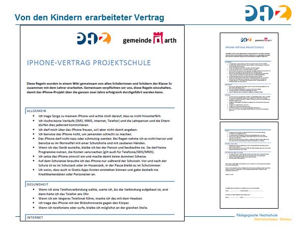 Von den Kindern erarbeiteter Vertrag