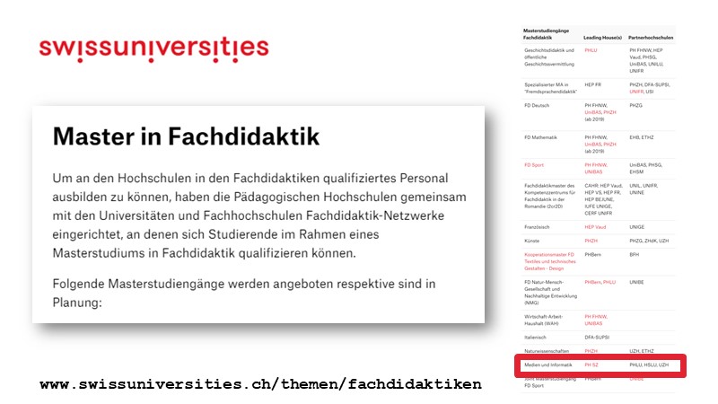 Master in Fachdidaktik 