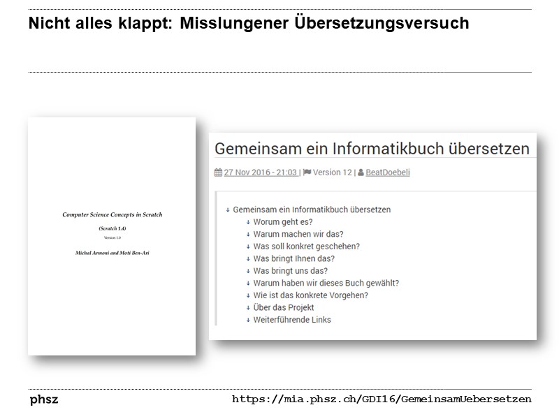 Nicht alles klappt: Misslungener Übersetzungsversuch