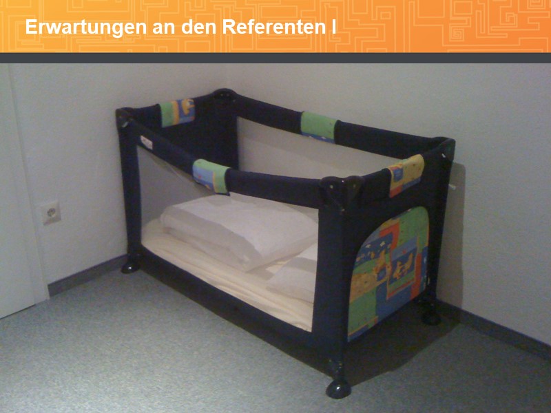 Erwartungen an den Referenten I