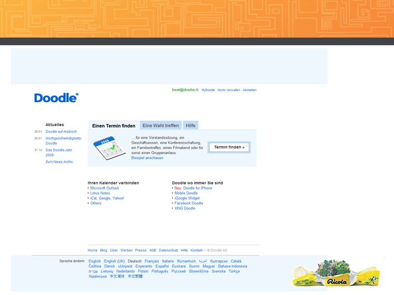 Wer hat's erfunden (Doodle als Terminfindungswerkzeug)