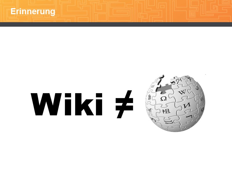 Wiki ungleich Wikipedia