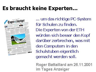 Es braucht keine Experten...