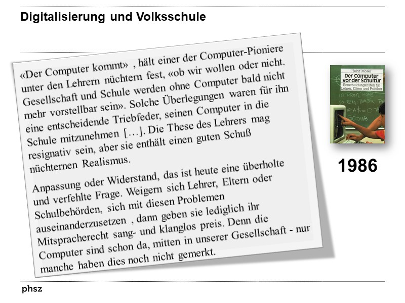 Digitalisierung und Volksschule