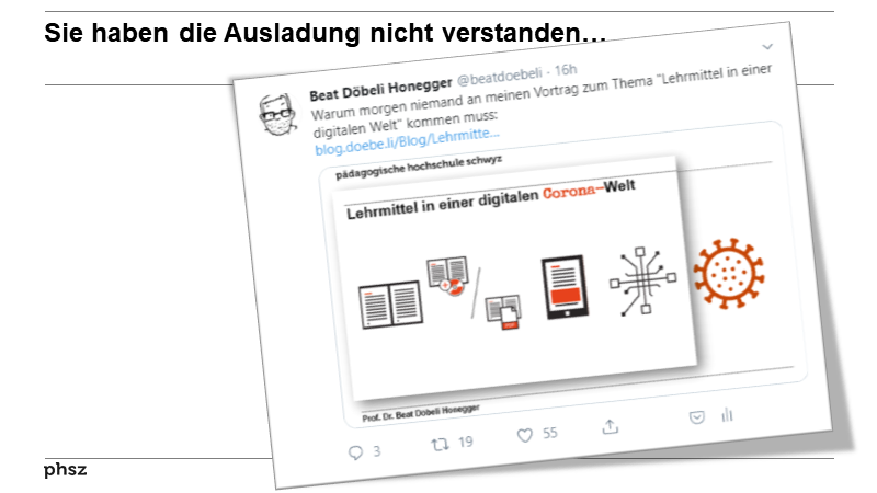Sie haben die Ausladung nicht verstanden…
