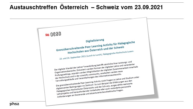 Austauschtreffen Österreich – Schweiz vom 23.09.2021