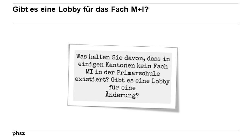 Gibt es eine Lobby für das Fach M+I?