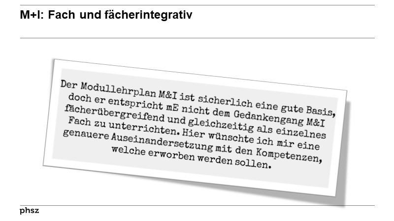 M+I: Fach und fächerintegrativ