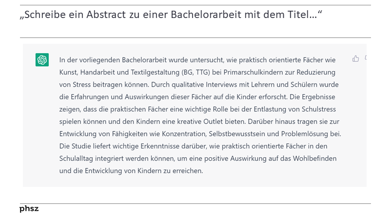 „Schreibe ein Abstract zu einer Bachelorarbeit mit dem Titel…“ 