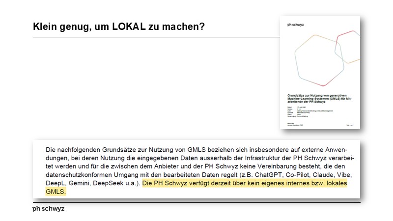 Klein genug, um LOKAL zu machen?