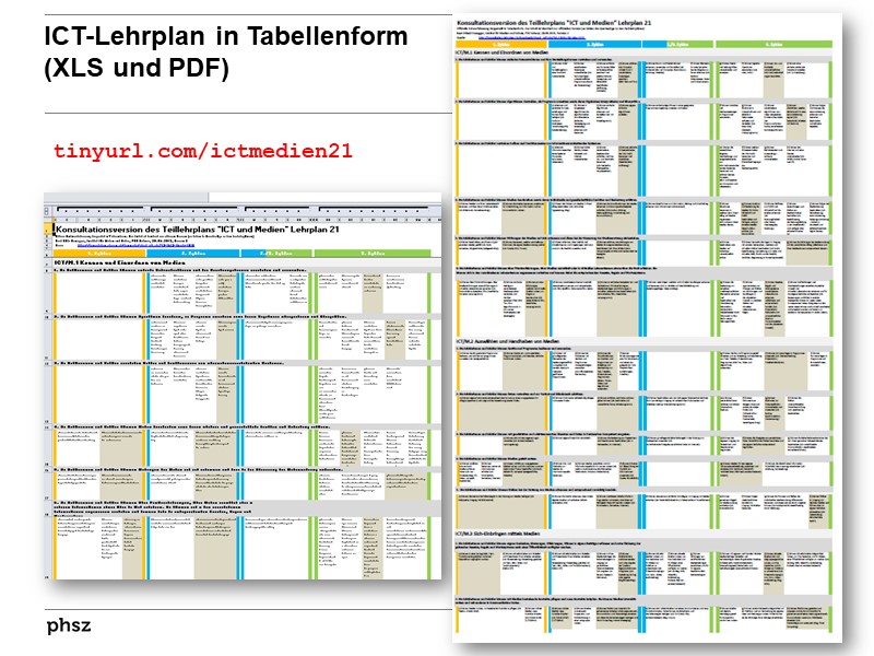 Lehrplan 21 in Tabellenform