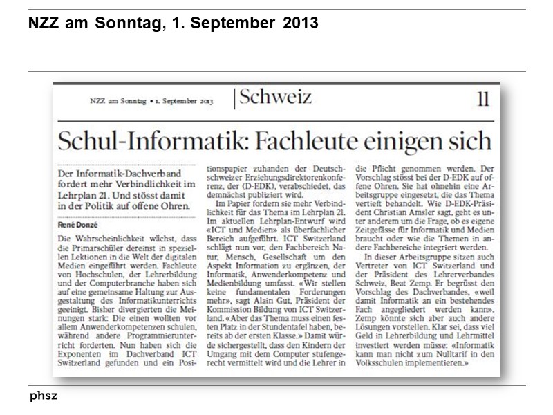 Schul-Informatik: Fachleute einigen sich