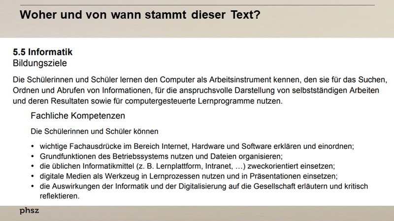Woher und von wann stammt dieser Text?