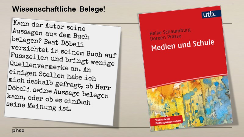 Wissenschaftliche Belege!