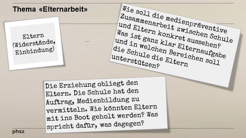 Thema «Elternarbeit»