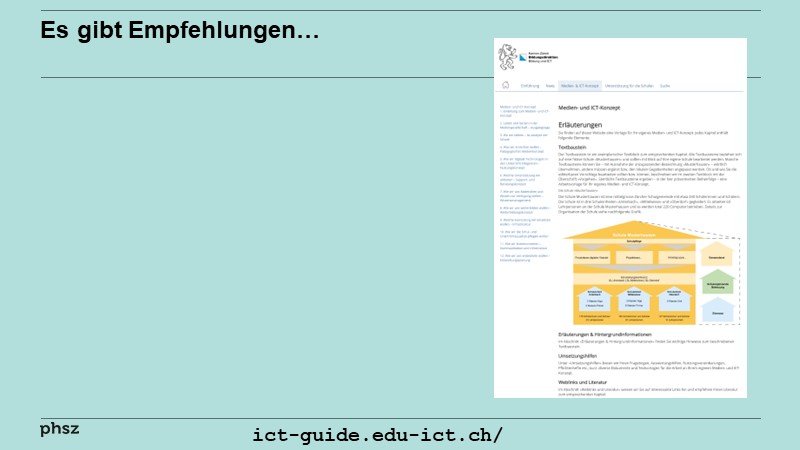 Es gibt Empfehlungen...