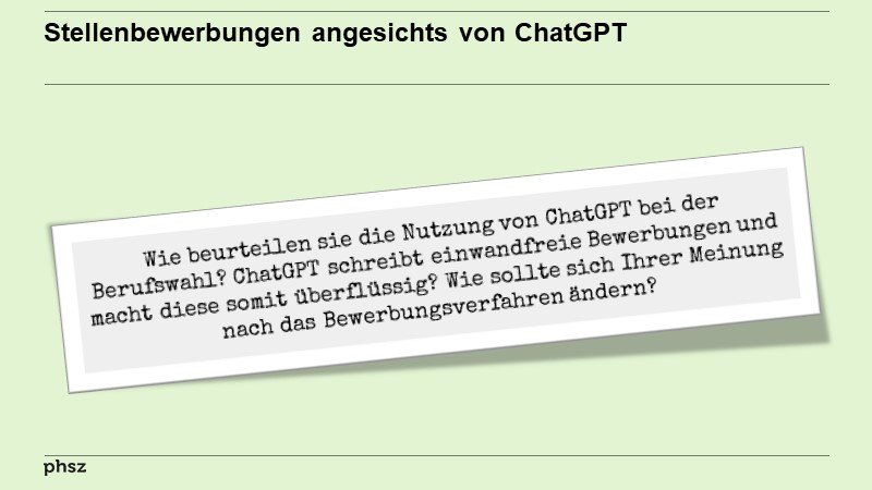 Stellenbewerbungen angesichts von ChatGPT