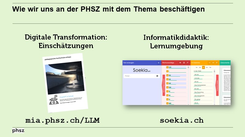 Wie wir uns an der PHSZ mit dem Thema beschäftigen