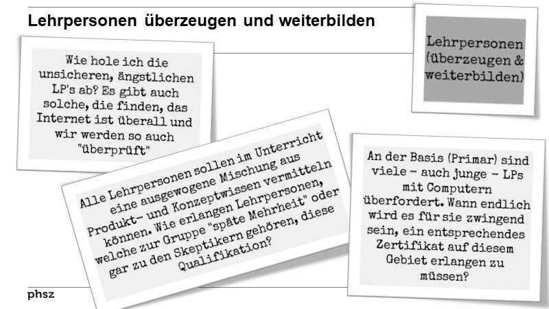 Lehrpersonen überzeugen und weiterbilden