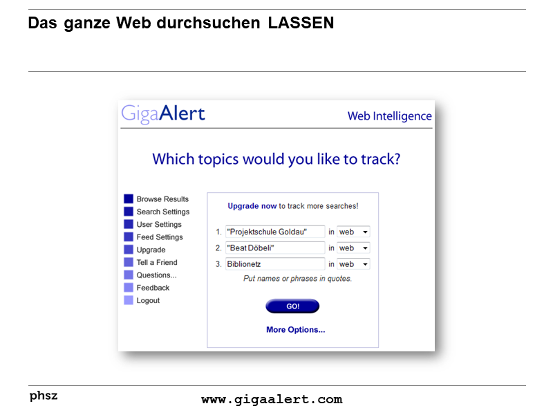 Das ganze Web durchsuchen LASSEN II