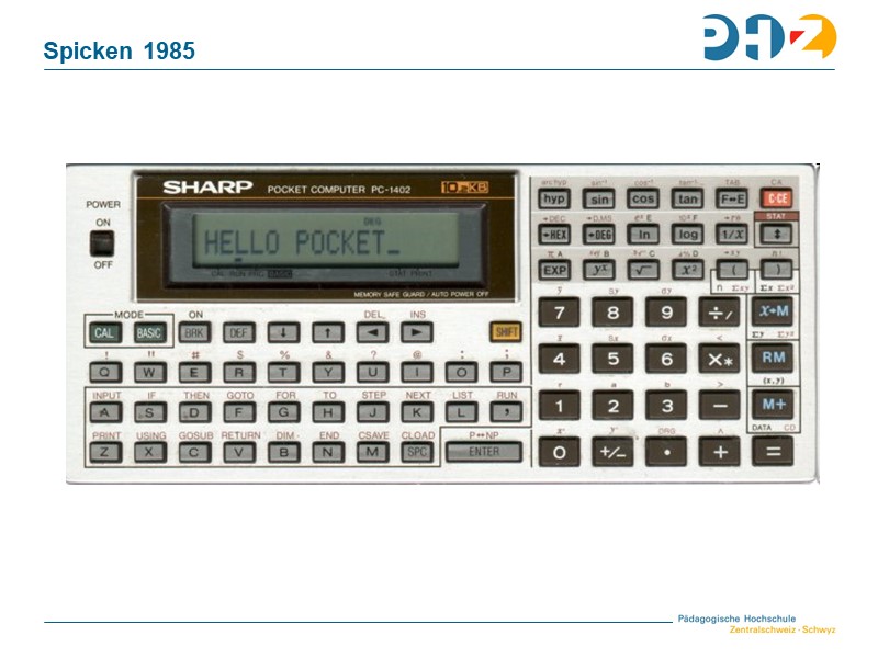 Spicken mit neuen Medien 1985