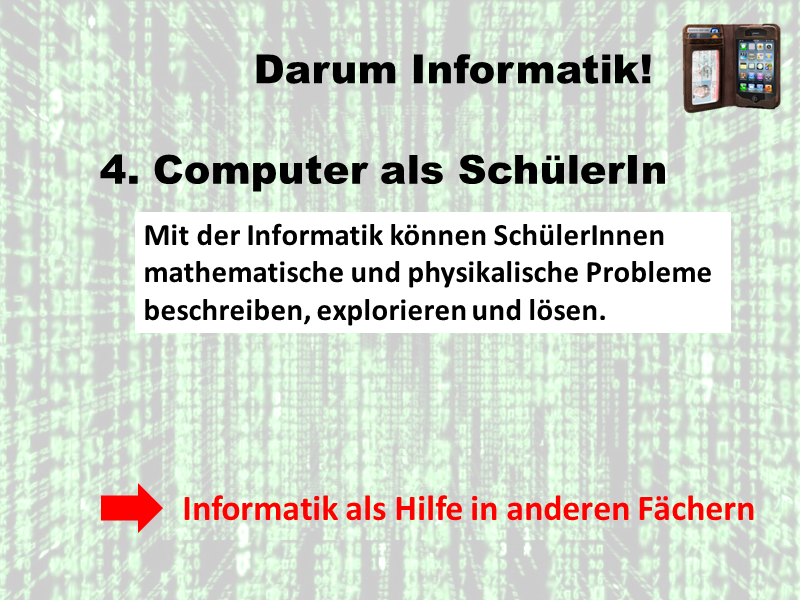 Informatik als Hilfe in anderen Fächern