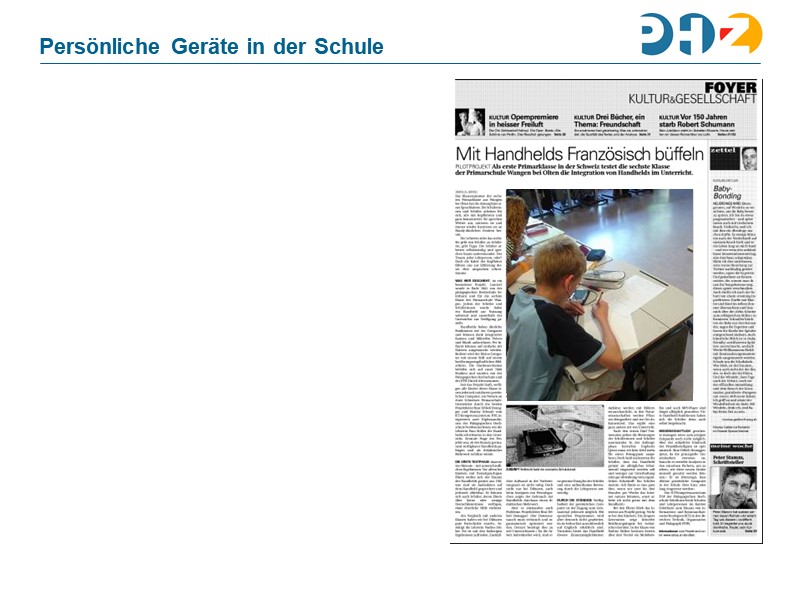 Handheld-Pilotprojekt in der Schweiz