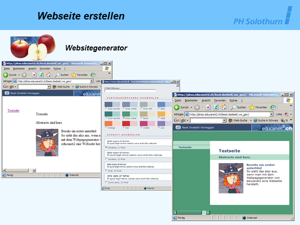 Webseitengenerator von educanet2 II