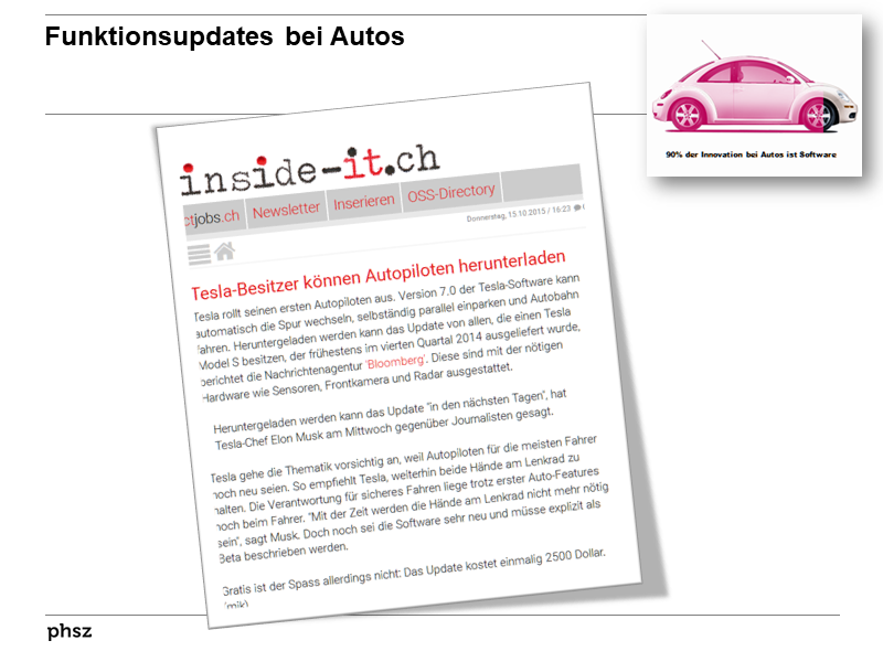 Funktionsupdates bei Autos