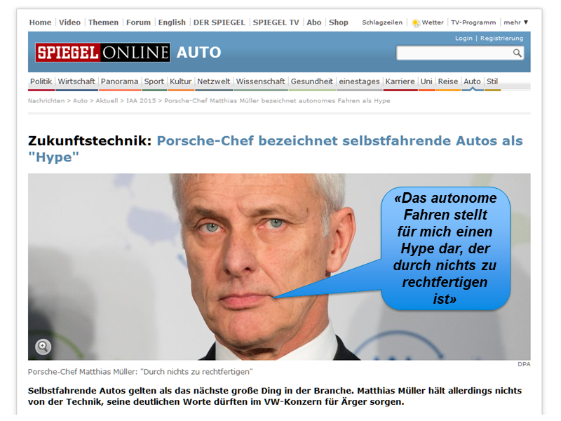 Porsche-Chef: Selbstfahrende Autos sind ein Hype!